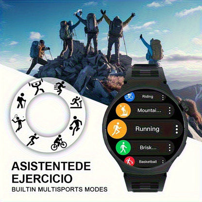 Round Smartwatch 2.01 Inch Extra Large Screen Wireless Calling 100+ Sports Modes Sleep Monitor Games Weather Calculator Pedometer Fitness Tracker Watch for Men Women iPhone Android