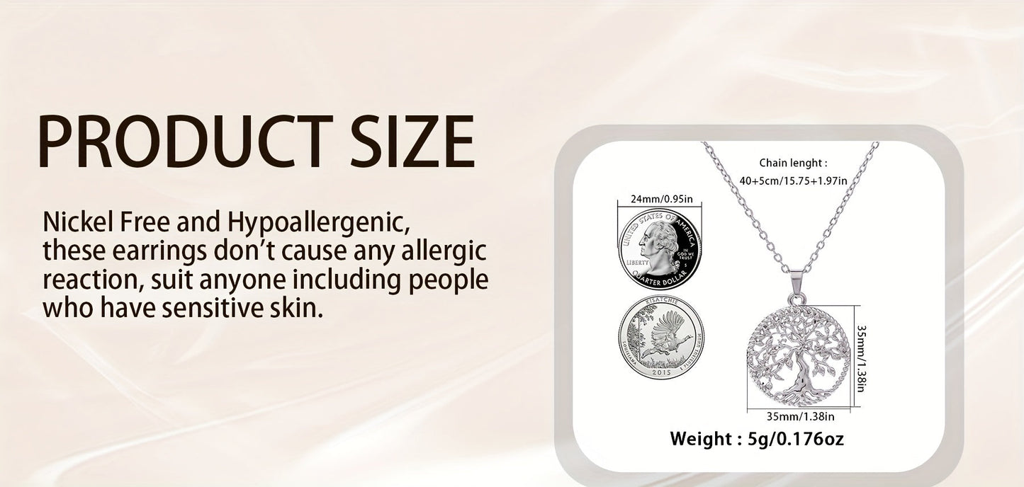 925 Sterling Silver Tree of Life Pendant Necklace for Women – Hypoallergenic Boho Vintage Style, Perfect Gift for Her, Casual & Dressy Wear