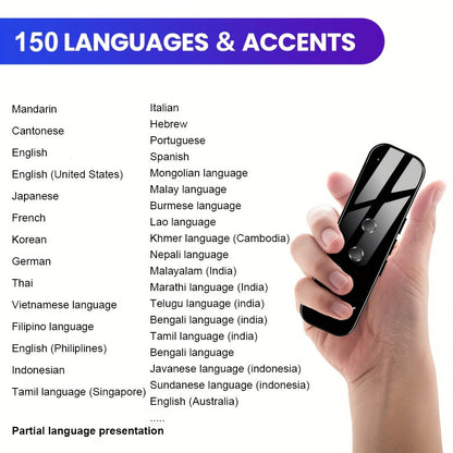 Portable Language Translator Device Two-Way Instant Voice Translation 137 Languages APP Connected High Accuracy Translator for Travel Business Learning with Headphones