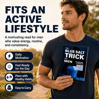 The Blue Salt Trick for Men Book Informational Wellness Lifestyle Guide Daily Habits Handbook Personal Development Self-Help Reading for Adult Men - Practical Gift Idea