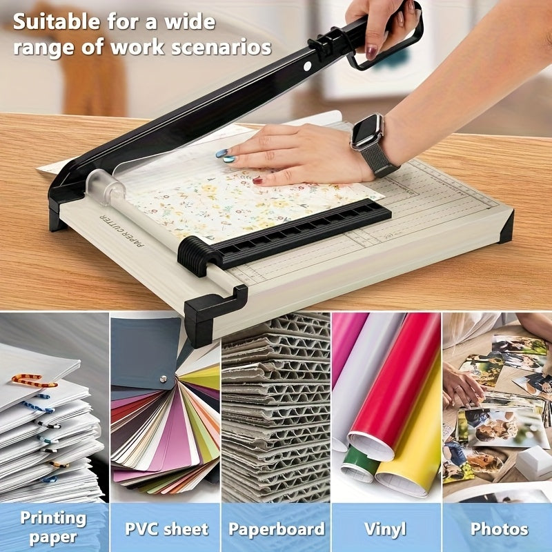 12 Inch Heavy-Duty Guillotine Paper Cutter Trimmer with Safety Guard Corner Rounder Precise Grid for Photos Cardstock Scrapbook Office Documents Craft Cutting Tool