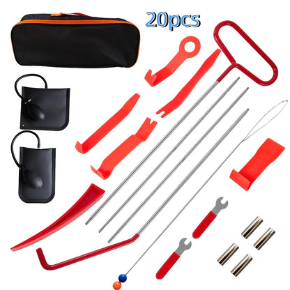 26-Piece Air Wedge Pump Car Unlock Tool Kit - Emergency Door & Window Opening Set with Long Reach Grabber for Locked Keys in Car, Auto Lockout Tool for Cars, Trucks & SUVs