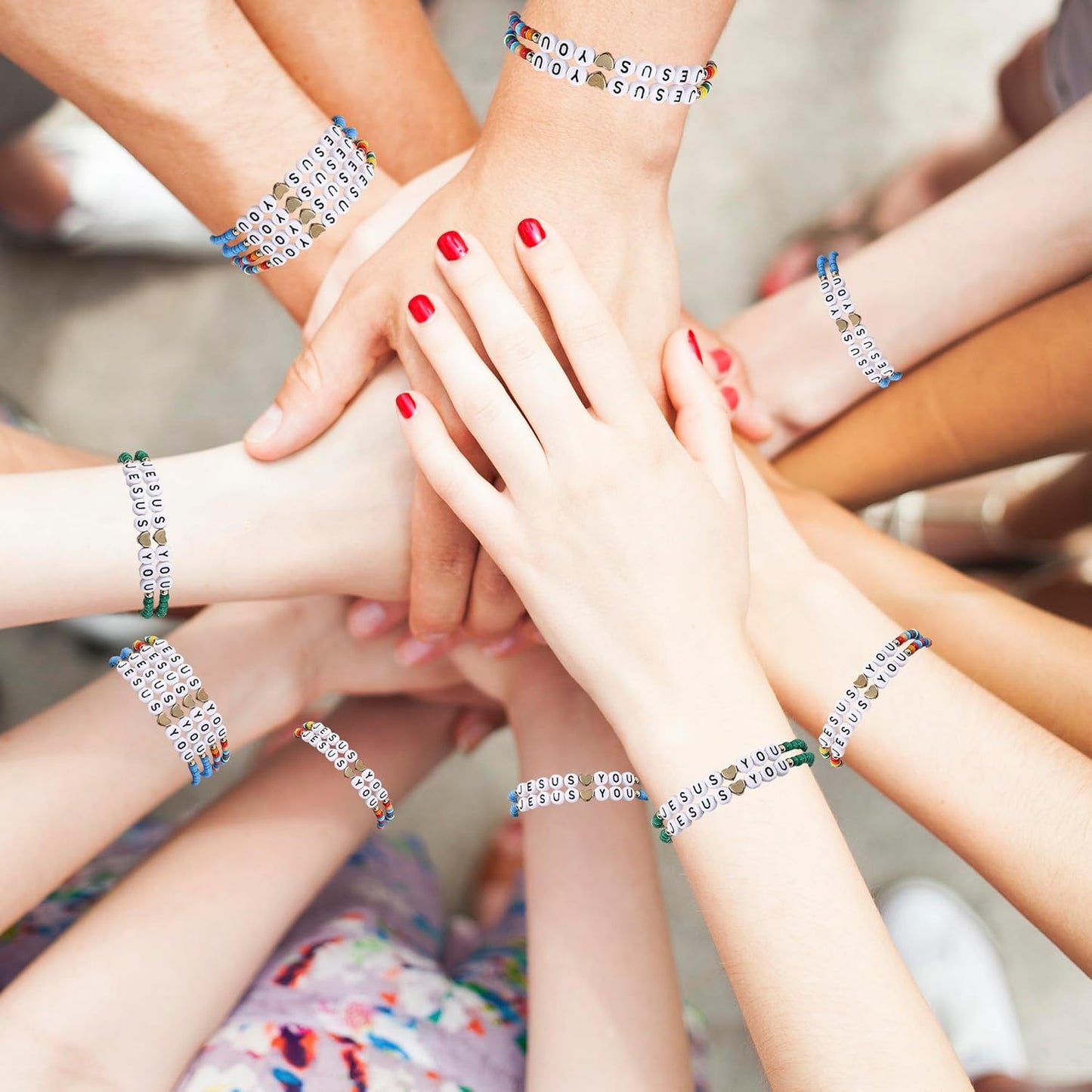 24pc Christian Friendship Bracelet Set – Handmade Clay Bead Jesus Love You Bracelets, Bulk Religious Jewelry for Christmas, Easter, Church Events & Faith-Based Gifts