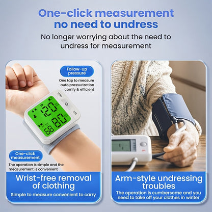 Wrist Blood Pressure Monitor Automatic Digital BP Cuff – Large LCD Display Pulse Rate Irregular Heartbeat Detection Portable Home Use for Seniors Adults