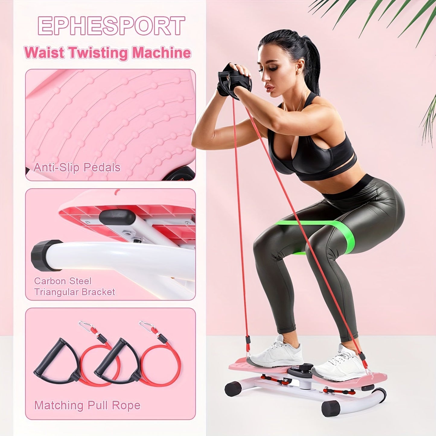 Waist Twisting Machine Ab Twister Board – 360° Noiseless Waist Twister Disc for Home Gym, 360 LBS Capacity, Digital Display Tracks Time, Reps & Calories, Includes Figure-8 Resistance Band