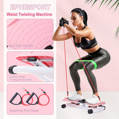 Waist Twisting Machine Ab Twister Board – 360° Noiseless Waist Twister Disc for Home Gym, 360 LBS Capacity, Digital Display Tracks Time, Reps & Calories, Includes Figure-8 Resistance Band