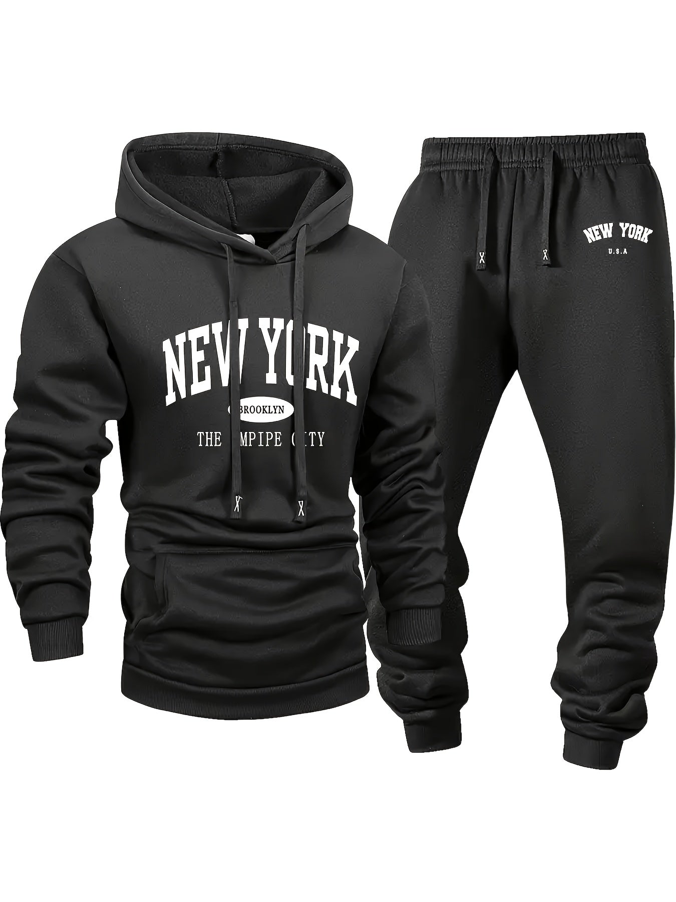 Men's 6-Piece Tracksuit Set Hoodie & Jogger Pants – City Name Print Street Style Sportswear, Soft Warm Fleece for Autumn Winter Jogging Fitness Casual Wear – S to XXL Mixed Colors