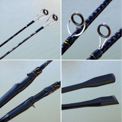 Carbon Fiber Fishing Rod Casting & Spinning – Sensitive Tip, Comfortable Grip, Large Guide Rings for Bass & Trout, Freshwater & Saltwater – 165cm / 180cm / 210cm, Modern Black Stripe Design, Perfect Fishing Gift
