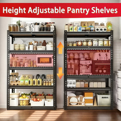 Heavy Duty 5-Tier Metal Shelving Unit 2000LBS Garage Storage Rack | 72"H & 60"H Adjustable Steel Shelf for Garage, Basement, Pantry, Closet, Utility Room – Black