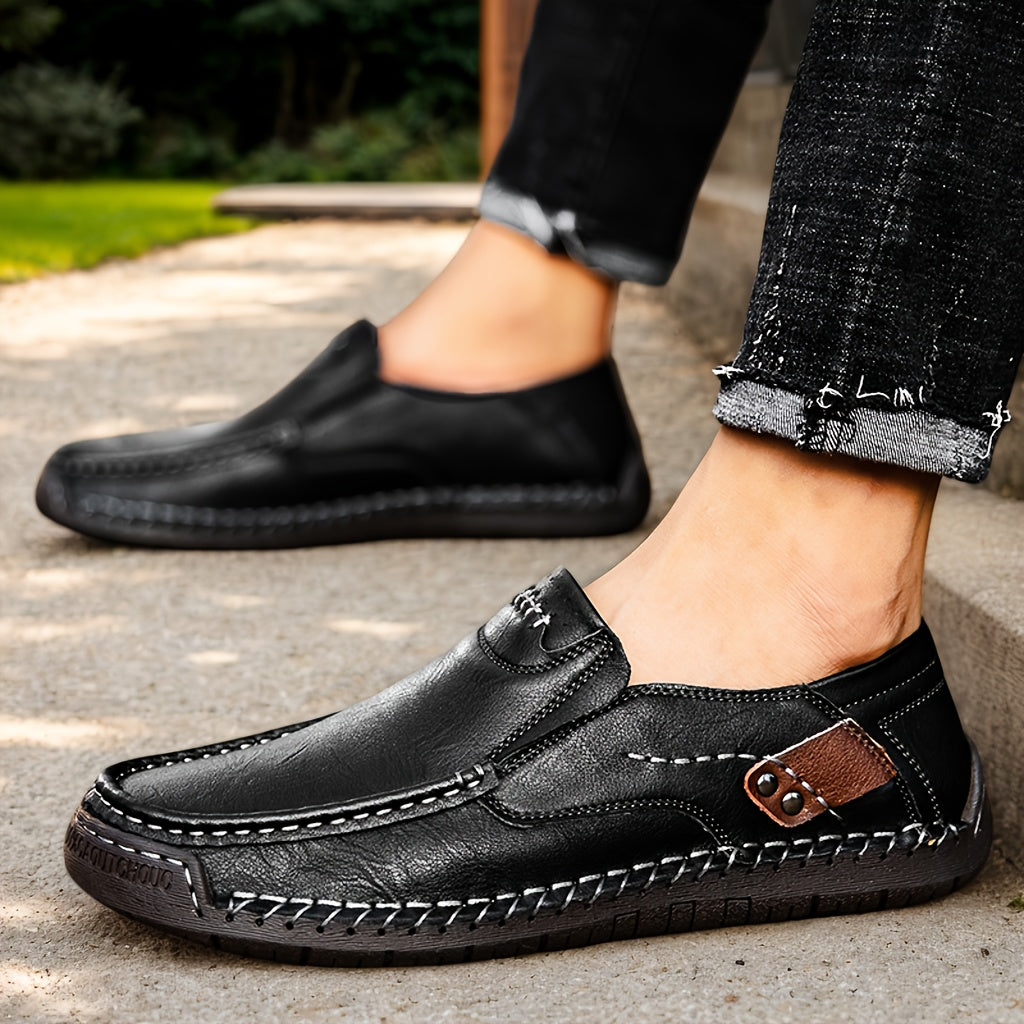 Men's Slip-On Loafers Lightweight Comfortable Casual Shoes for Driving Shopping Everyday Wear Flexible All-Season Footwear Black Light Brown Dark Brown Sizes US 3.5-12.5