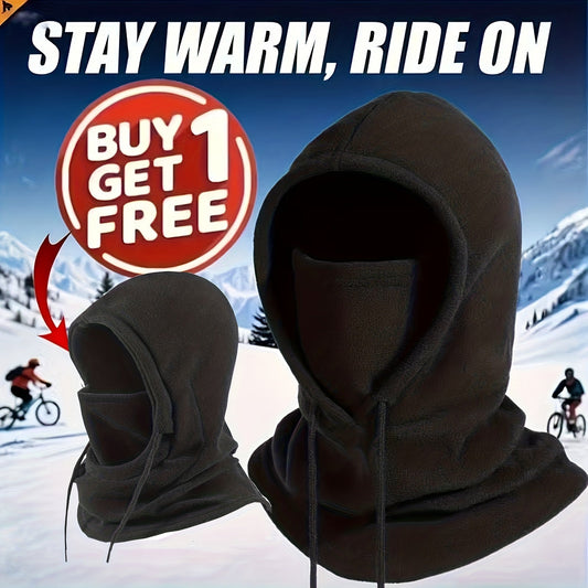 Winter Beanies 2-Pack for Men & Women – Thermal Knit Skull Caps with Fleece Lining, Soft Stretchable Cold Weather Hats, Buy One Get One Free, Black