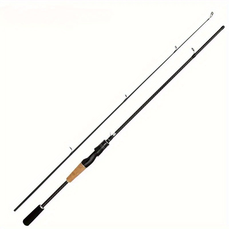 Carbon Fiber Fishing Lure Rod 180cm (70.86") Wooden Handle – Lightweight M-Tuned Two-Section Casting Rod for All Waters, Freshwater & Saltwater Bass Fishing Rod for Men & Women