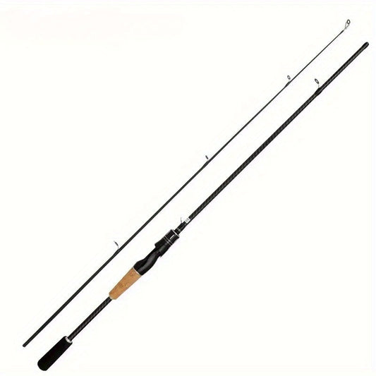 Carbon Fiber Lure Fishing Rod 180cm – Lightweight M-Power Two-Section Rod with Wooden Handle, Universal for Freshwater & Saltwater, Ideal for Bass Trout & All-Water Lure Fishing