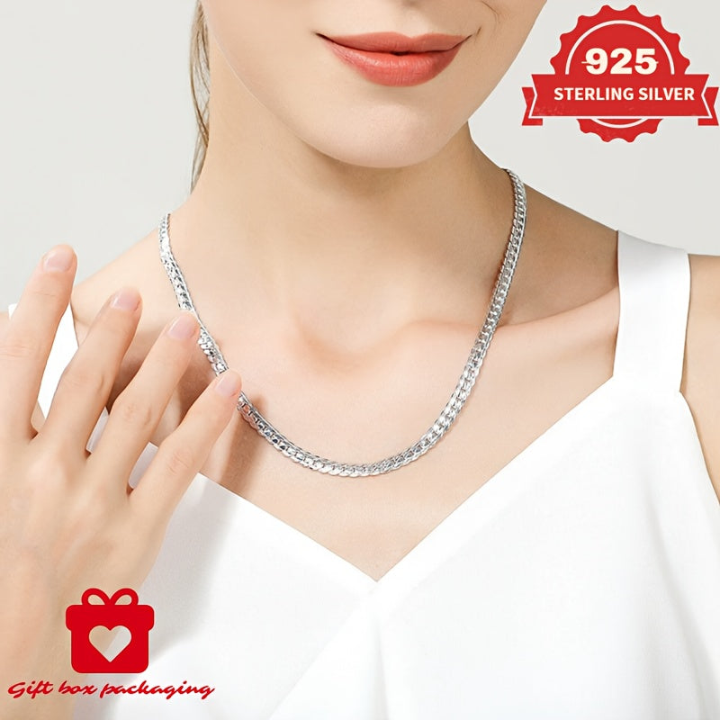 925 Sterling Silver Snake Chain Necklace Handmade for Men & Women – Dainty Serpentine Link, Gift Box Included, 18–24 Inch, Perfect Birthday, Christmas & Valentine’s Day Gift (6.25g)