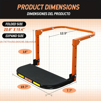 Foldable Tire Steps Anti-Slip for Truck SUV Trailer – Adjustable Height, 300/500/650 LB Load Capacity, Fits Tires Up to 13.5" Wide, Portable Tire Step Stool
