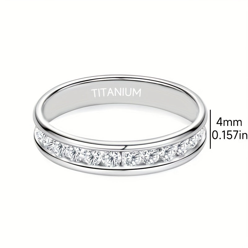 S925 Sterling Silver Sparkling Moissanite Ring for Men Women – Unisex Stylish Versatile Band, Sizes 5-13, Perfect for Weddings, Engagements, Couples & Christmas Gift