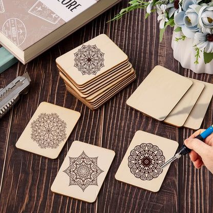 Unfinished Wood Blanks 3x2 Inch Wooden Boards for Crafts Laser Engraving Wood Burning Painting Art Decorations Party Gifts 20 40 80 Pieces