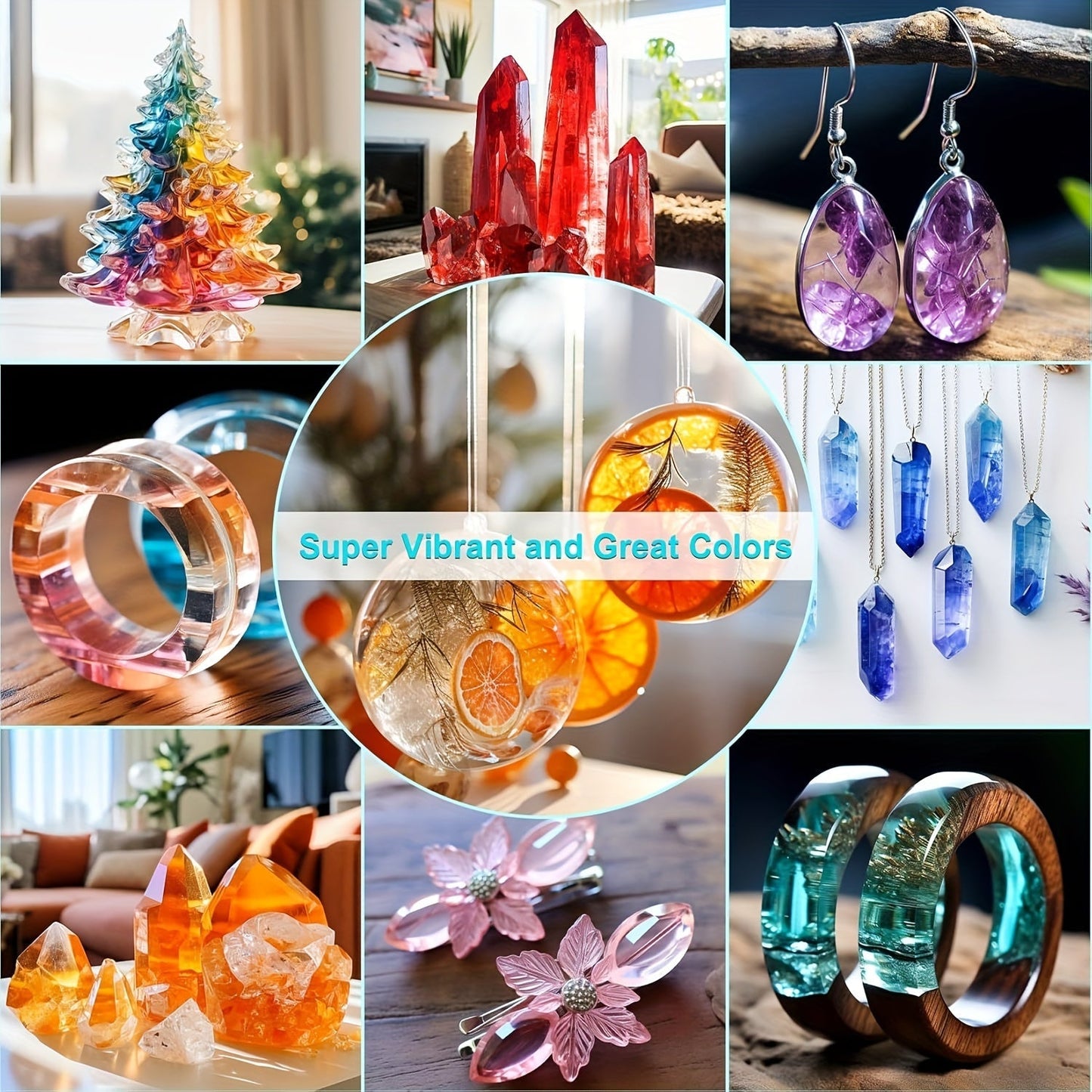 24 Color Liquid Epoxy Resin Colorant Set - Highly Concentrated Resin Dye for Jewelry Making, Resin Art, Painting and DIY Crafts, 0.35oz / 10ml Each, Complete Color Kit for Beginners and Artists