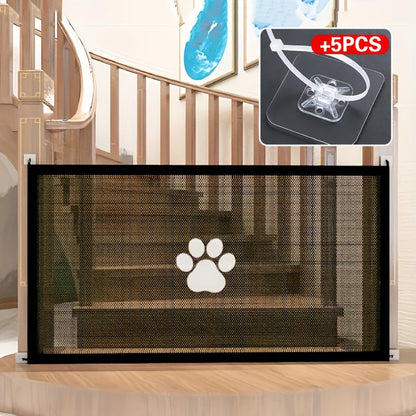 Portable Folding Pet Gate Dog Safety Barrier Fence – Foldable Mesh Isolation Net for Indoor Doorways, Stairs & Rooms, Available in Small & Large Sizes