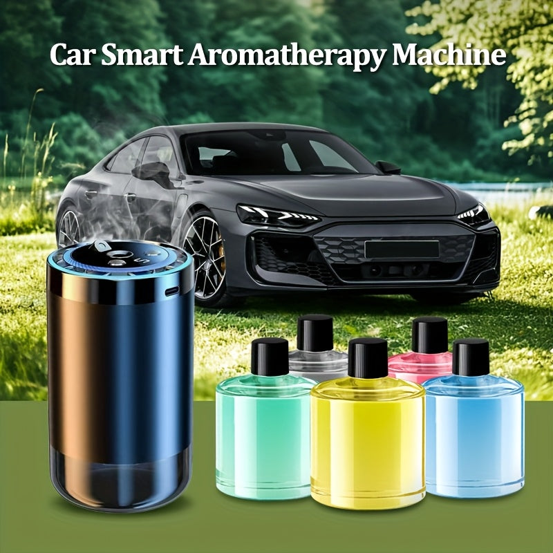 Smart Car Air Freshener with Aromatherapy & Starry Sky Light Display – Portable USB Car Humidifier, Dynamic LED Mood Light, Cologne & Perfume Bundle, Universal Fit, Car Gift & Holiday Gift for Men Women