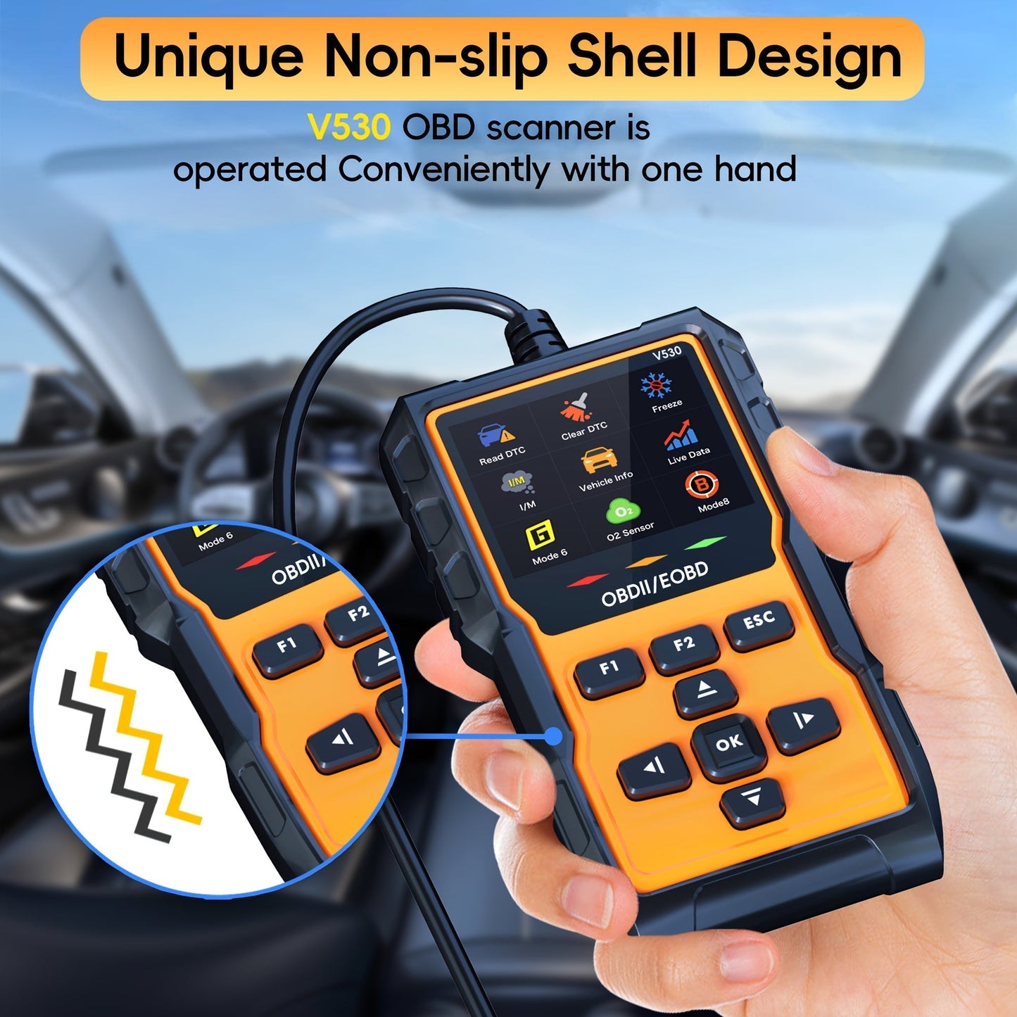 Professional OBD2 Scanner Diagnostic Tool Check Engine Code Reader with Reset Mode 6 Mode 8 I/M Readiness - Universal Car Diagnostic Scan Tool for All OBDII Vehicles Since 1996