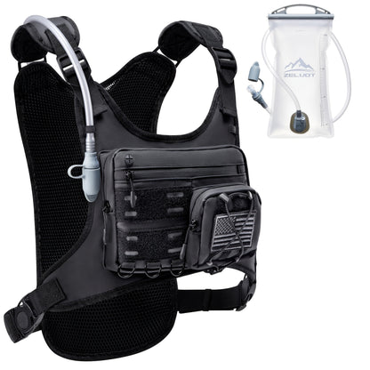 Running Hydration Vest with 3L Water Bladder Lightweight Adjustable Chest Pack Reflective Gear Holder for Men Women Marathon Trail Running Hiking Black Gray Camo Olive