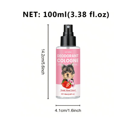 Pet Cologne Deodorant Spray 4.2oz Floral Scent - Dog Grooming Perfume with Vanilla Raspberry Neroli White Peony Patchouli Ambergris, All Breed Sizes, Long-Lasting Fresh Scent for Dogs