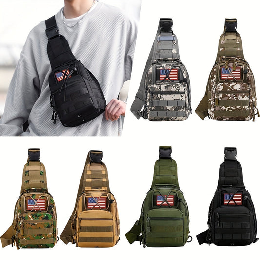 Tactical Sling Backpack – Lightweight Crossbody Daypack for Cycling, Hiking, Travel & Daily Use, Multiple Colors with Flag Patch Option