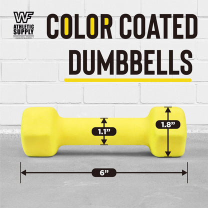 Neoprene Hex Dumbbell Set Pair - Non-Slip Color-Coded Cast Iron Hand Weights for Women & Men, Home Gym Strength Training Free Weights, 2LB to 15LB Sold in Pairs