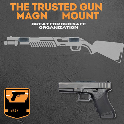 Magnetic Gun Holster Mount 30 lbs for Car Truck Home Wall Desk – Rubber Coated Pistol Holder Quick Draw Ready Won't Scratch Firearm Double-Sided Tape Included