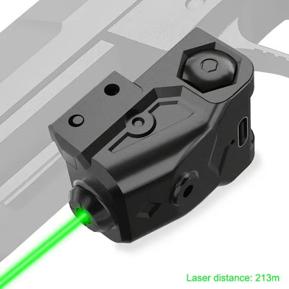 Compact Pistol Laser Sight Green Red Purple Type-C Rechargeable Ultra Compact Handgun Laser with 20mm Picatinny Rail Ambidextrous Switch for Most Pistols and Rifles
