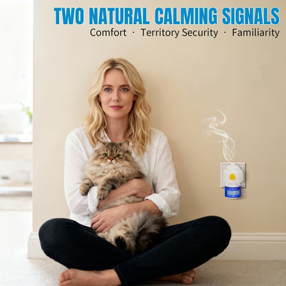 Pheromone Calming Diffuser for Cats & Dogs 3-in-1 – Reduces Anxiety Spraying Urination Fighting & Territory Marking Includes 1 Diffuser + 2 Refills
