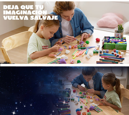 Glow in the Dark Rock Painting Kit for Kids Ages 6+ – Complete Arts & Crafts Set with 10 Rocks, 17 Paints, Gems, Brushes & Stickers | STEM Creative Art Toy Gift for Boys & Girls, Birthday & Easter