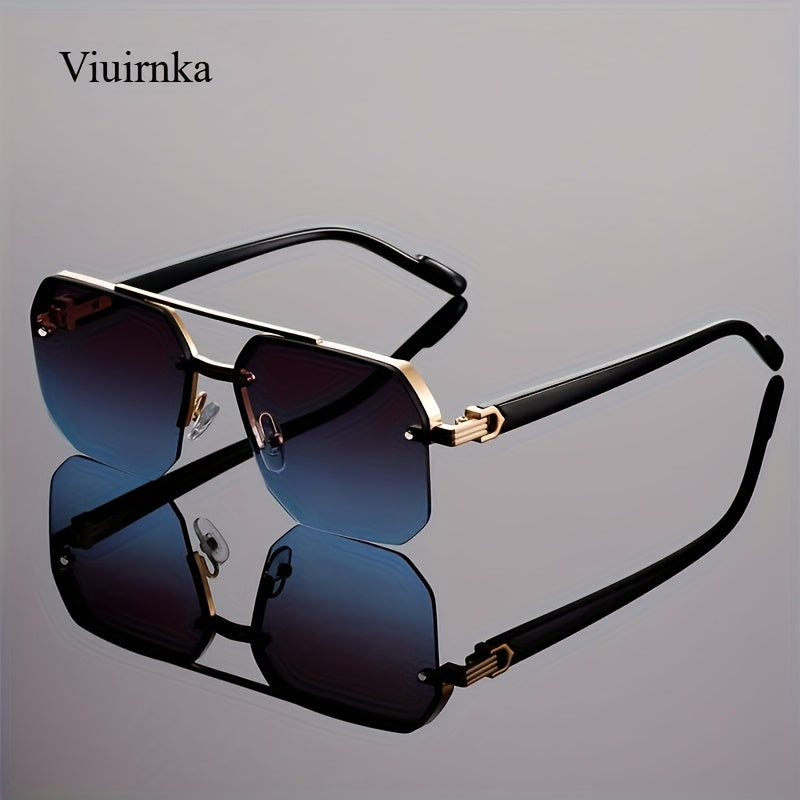 Semi-Rimless Vintage Fashion Glasses Unisex – Lightweight PC Polycarbonate Frame with Metal Hinge, Decorative Eyewear for Party, School, Daily Wear, Halloween, Christmas & Holiday Occasions