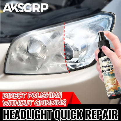 Headlight Restoration Polish Kit – Anti-Yellowing Crystal Clear Formula for Cloudy Headlights, Taillights & Fog Lamps, Multi-Use Auto Light Restorer, 30ml / 50ml / 120ml