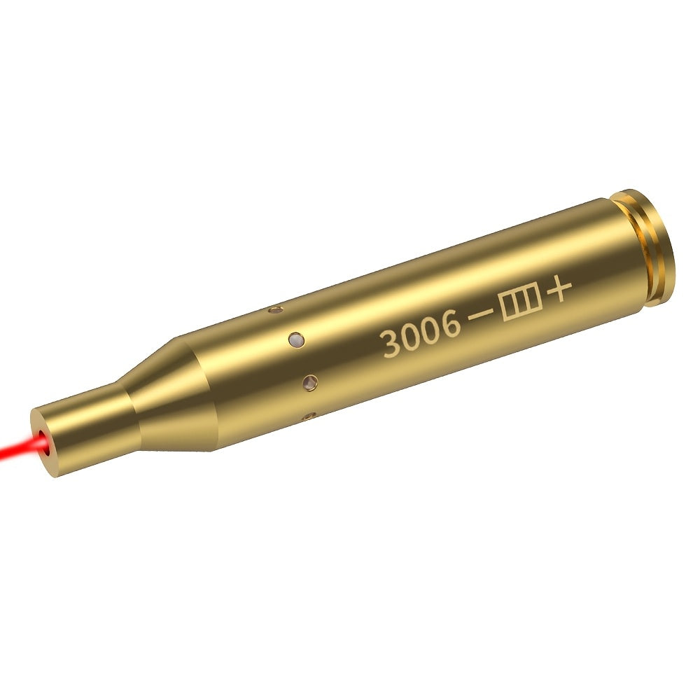 Red Laser Bore Sighter Multi-Caliber Firearm Sight Alignment Tool for 9mm 223rem 308win 45ACP 7.62 40SW 30-06 38SPL 12GA 44Mag 6.5mm, Copper Alloy Barrel Mount, 3 Battery Sets Included – Rifle Pistol Shotgun Accessory