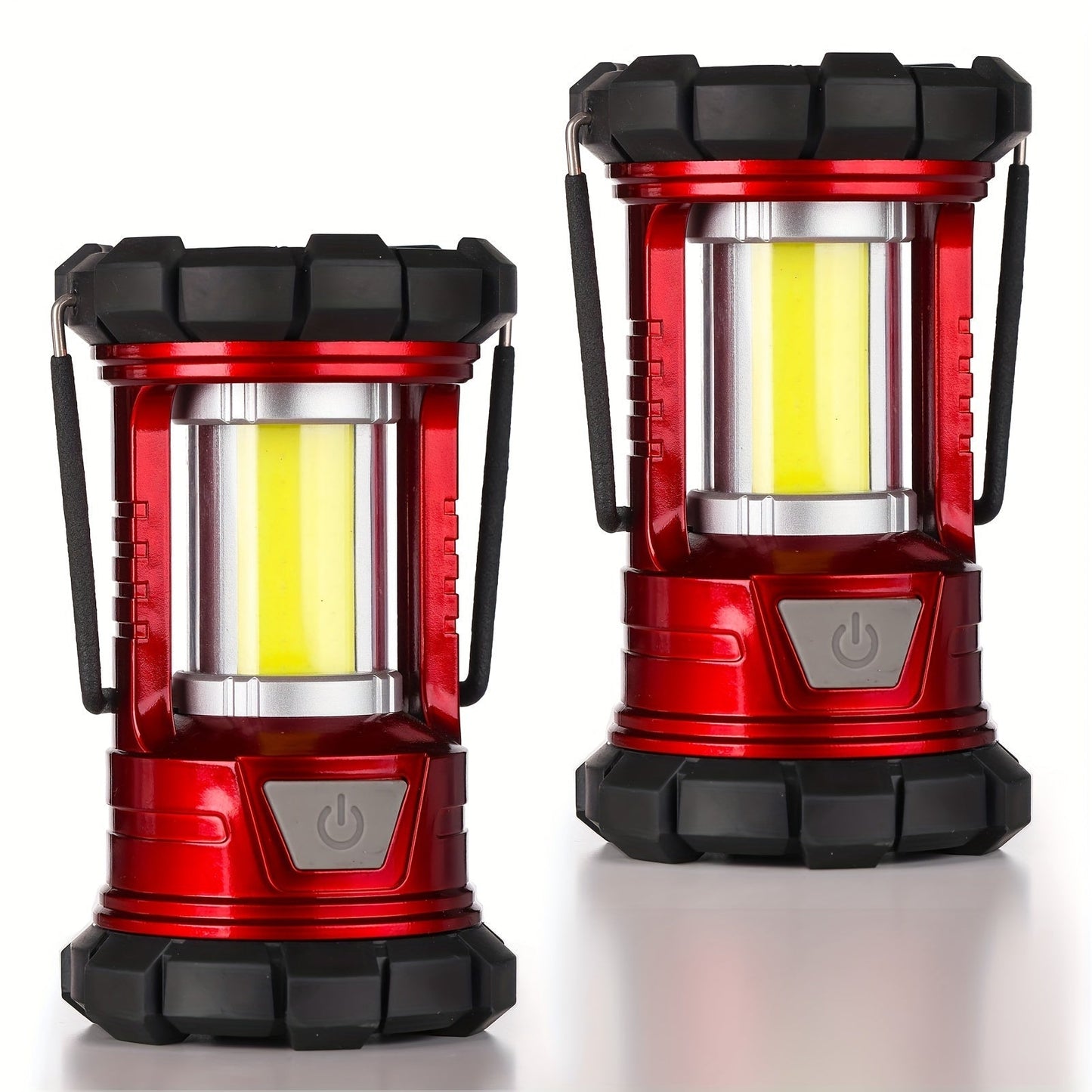 2 Pack Rechargeable Camping Lantern 1500LM LED with Phone Charger, 3 Light Modes, Portable Hurricane Emergency Lantern for Camping, Hiking, Power Outage, Outdoor Survival