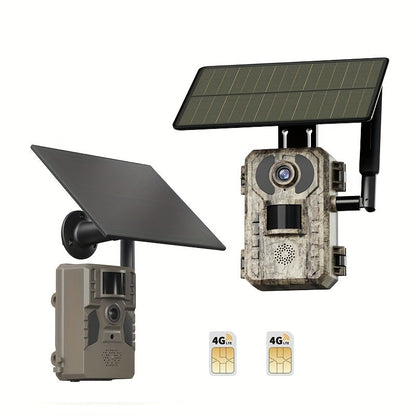 4G Trail Camera No WiFi Required 2K 1440P Solar Powered – Built-in SIM Card, 75ft Night Vision, 0.2s Trigger, 7800mAh Battery, Wireless Outdoor Hunting & Security Camera for Remote Areas