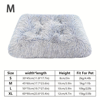 Extra Large Plush Dog Bed & Cat Pad – Thick Warm Polyester Cushion with Removable Washable Cover, Calming Pet Furniture for All Dog Breeds & Cats