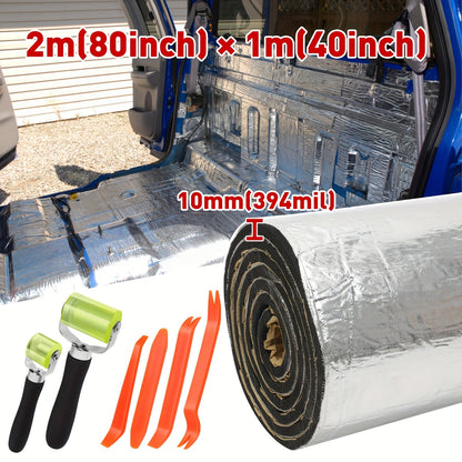 Car Sound Deadener & Heat Shield Mat 22/26 Sqft – Self-Adhesive Aluminum Foil Noise Reduction Insulation, Easy Cut & Install for Floor Door Trunk, Free Installation Tools Included