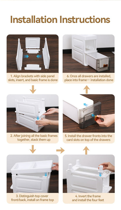 Slim Rolling Storage Cabinet with Drawers and Wheels Waterproof PP Organizer 3 4 5 6 Tier for Bathroom Kitchen Bedroom Small Spaces – Narrow Drawer Unit