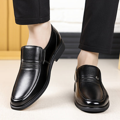 Men's Oxford Dress Shoes Formal Slip-On Business Loafers High Quality Fashion Leather Look Footwear for Men Extra Large Sizes US 7-13 Black