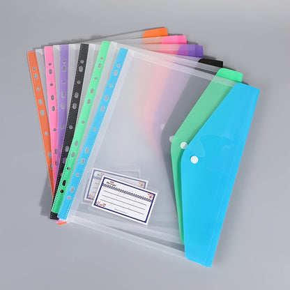 6-Pack A4 Expansion Accordion Folder with Button Binder Pocket – Heavy-Duty PP Plastic File Organizer in Bright Colors for School, Office & Home Document Storage