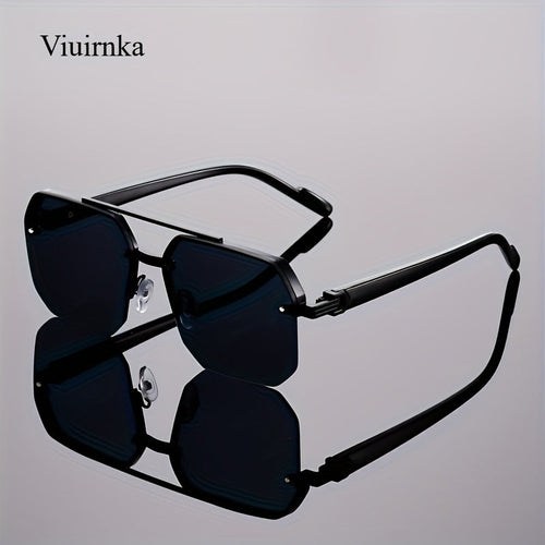 Semi-Rimless Vintage Fashion Glasses Unisex – Lightweight PC Polycarbonate Frame with Metal Hinge, Decorative Eyewear for Party, School, Daily Wear, Halloween, Christmas & Holiday Occasions