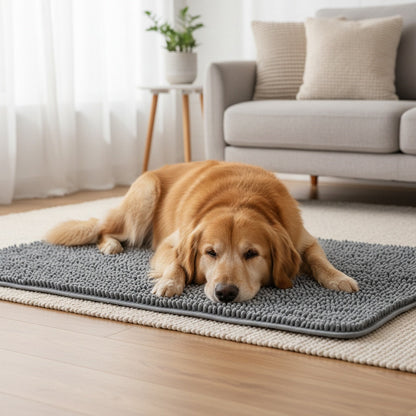 Dog Door Mat for Muddy Paws 2-Pack – Absorbent Non-Slip Washable Microfiber Mud Mat, Quick Dry Entry Indoor Floor Mat for Dogs, Machine Washable, Available in 24x17 & 32x20 inch, 3 Colors