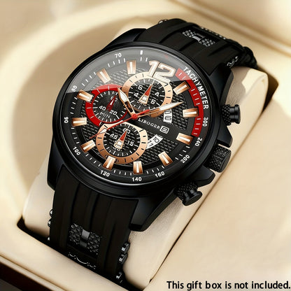 Men's Casual Quartz Watch Silicone Strap Date Display Sporty Analog Wristwatch – 11 Colors, Lightweight Fashion Watch for Men, Perfect Gift for Him Birthday Christmas Thanksgiving