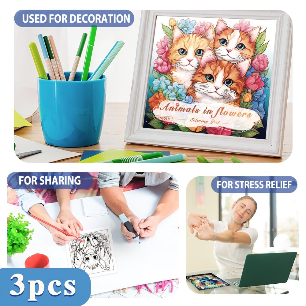 Adult Coloring Books for Women 3-Pack – 30 Pages Each on 100g Heavyweight Paper, Women's Themed Stress Relief Mindfulness Coloring Set, Perfect Birthday & Mother's Day Gift