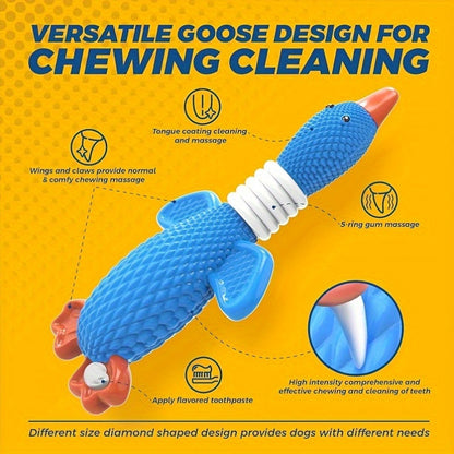 Indestructible Nylon Goose Dog Chew Toy for Aggressive Chewers – Upgraded Durable Dog Toys for Large & Medium Dogs, Heavy Duty Teething Chew, Dental Cleaning, Goose & Clownfish Design