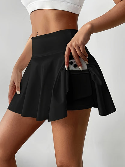 Women's Athletic Pleated Tennis Skort 3-Pack High Waist with Pockets Stretchy Polyester Yoga Skirt Machine Washable Side Tie Detail Comfort Fit for Tennis Yoga Gym Dance Sizes S-XXL