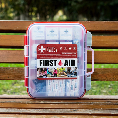 RHINO RESCUE OSHA First Aid Kit All-Purpose Professional Medical Supplies - Home Office Outdoor Emergency Camping Car Travel Business